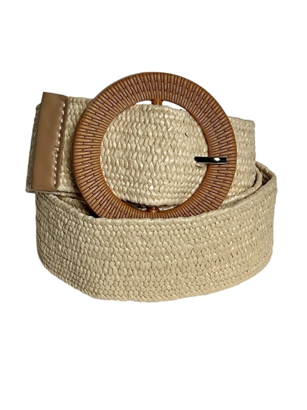 Cream Tan Neutral Boho Stretch Belt Minimalist Beachy Coastal Grandma Old Money